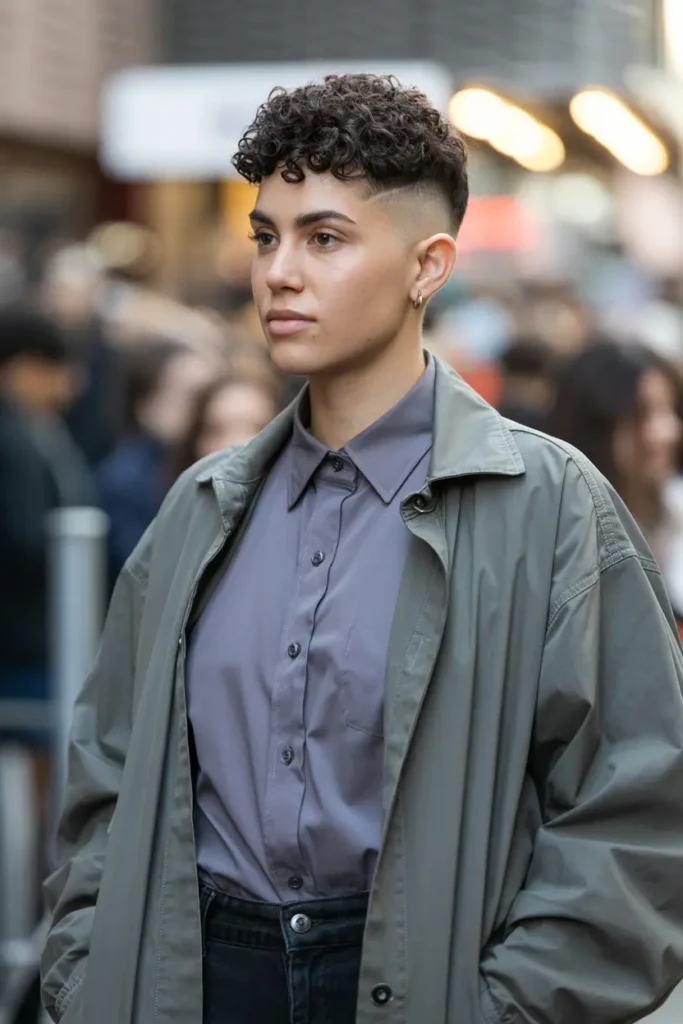 88.ultra short curly crop with faded sides