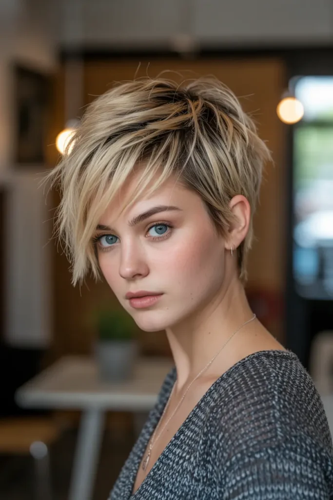 9.messy razored pixie with bob