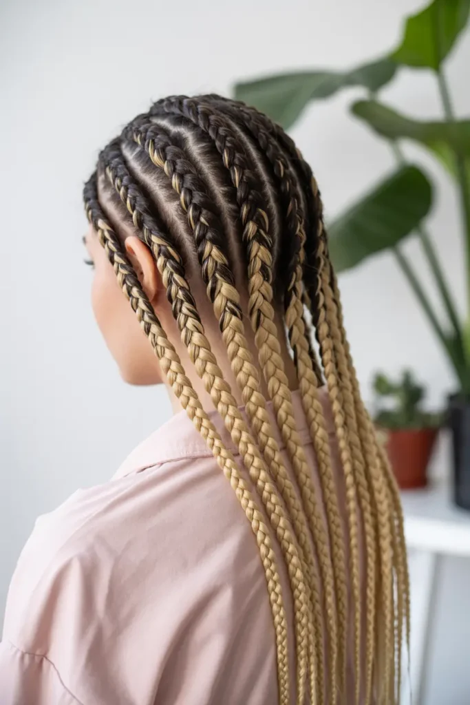 9.micro braids with loose ends