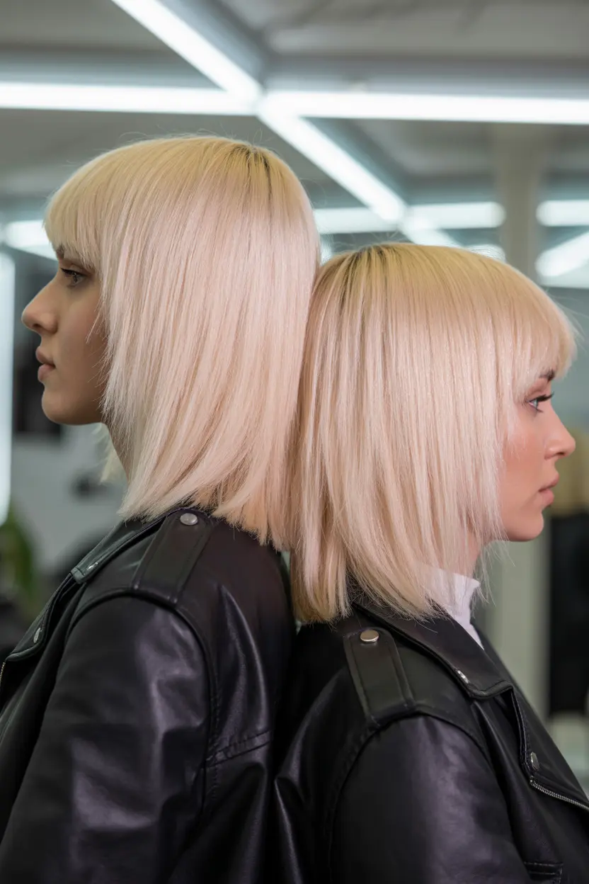 93. sleek and modern straight hair with micro bangs