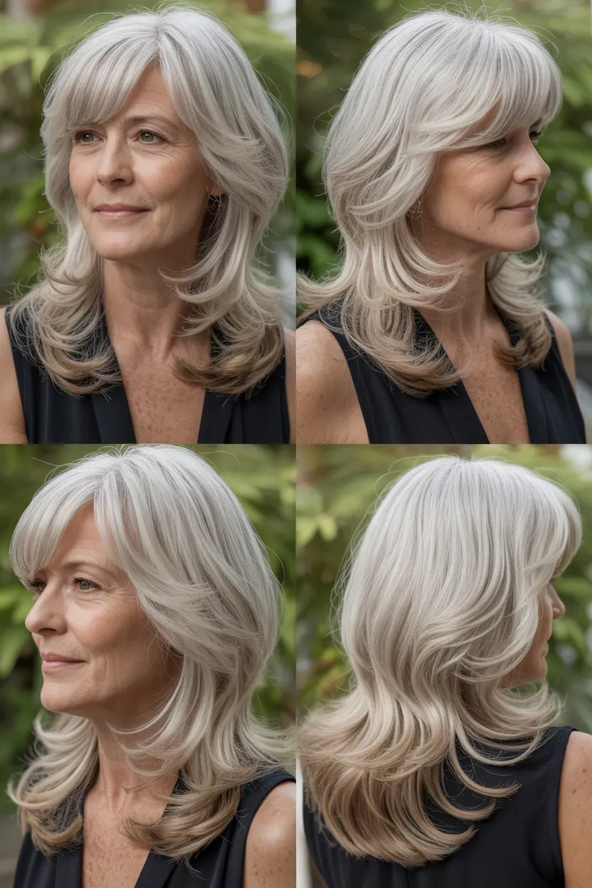 99. effortless long layers with flowy side bangs