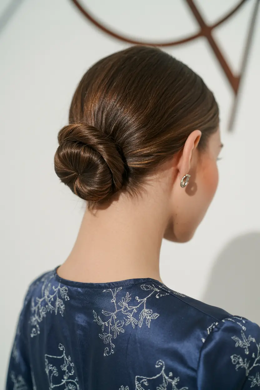 1.sleek low bun