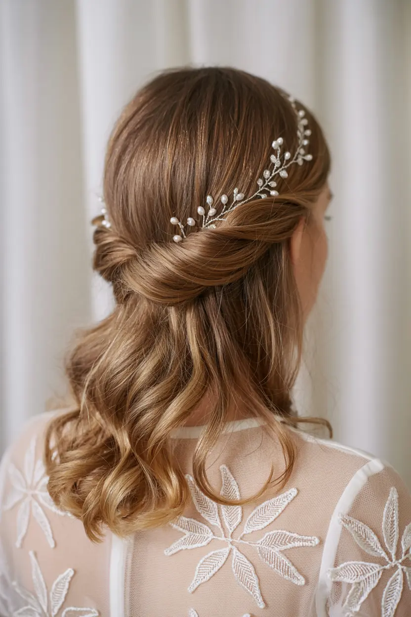 1.soft wave half up hairstyle 2