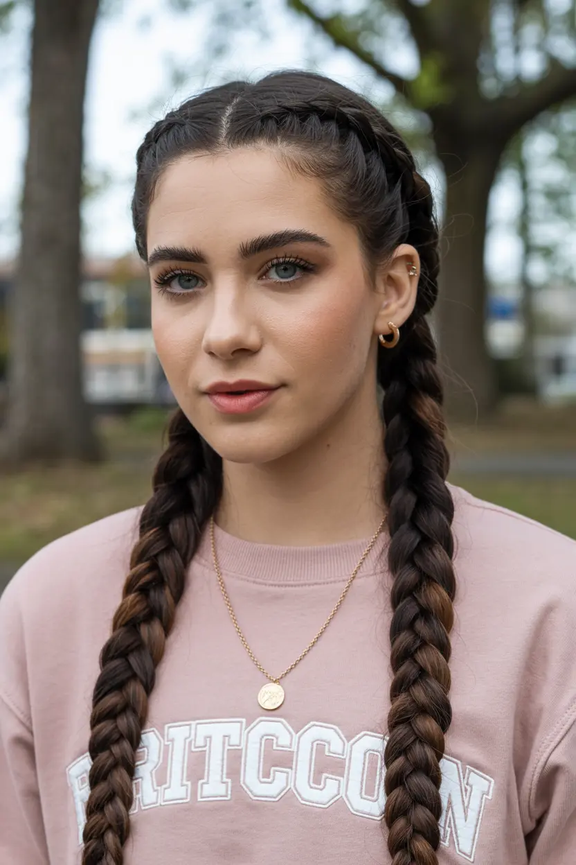 10. jumbo french braid pigtails