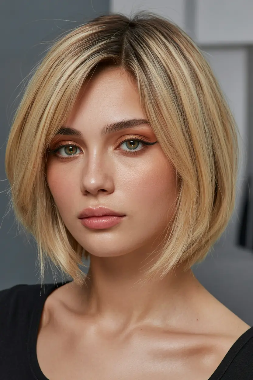 10.bob with side swept bangs