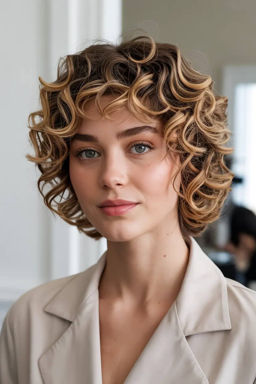 10.curly butterfly haircut