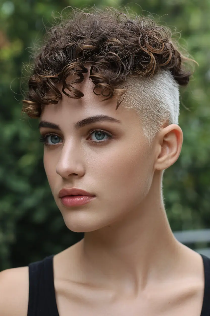 10.curly pixie with shaped nape