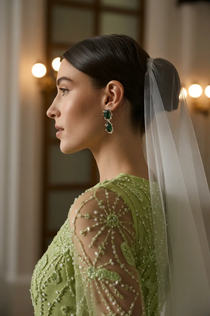 10.low bun with veil