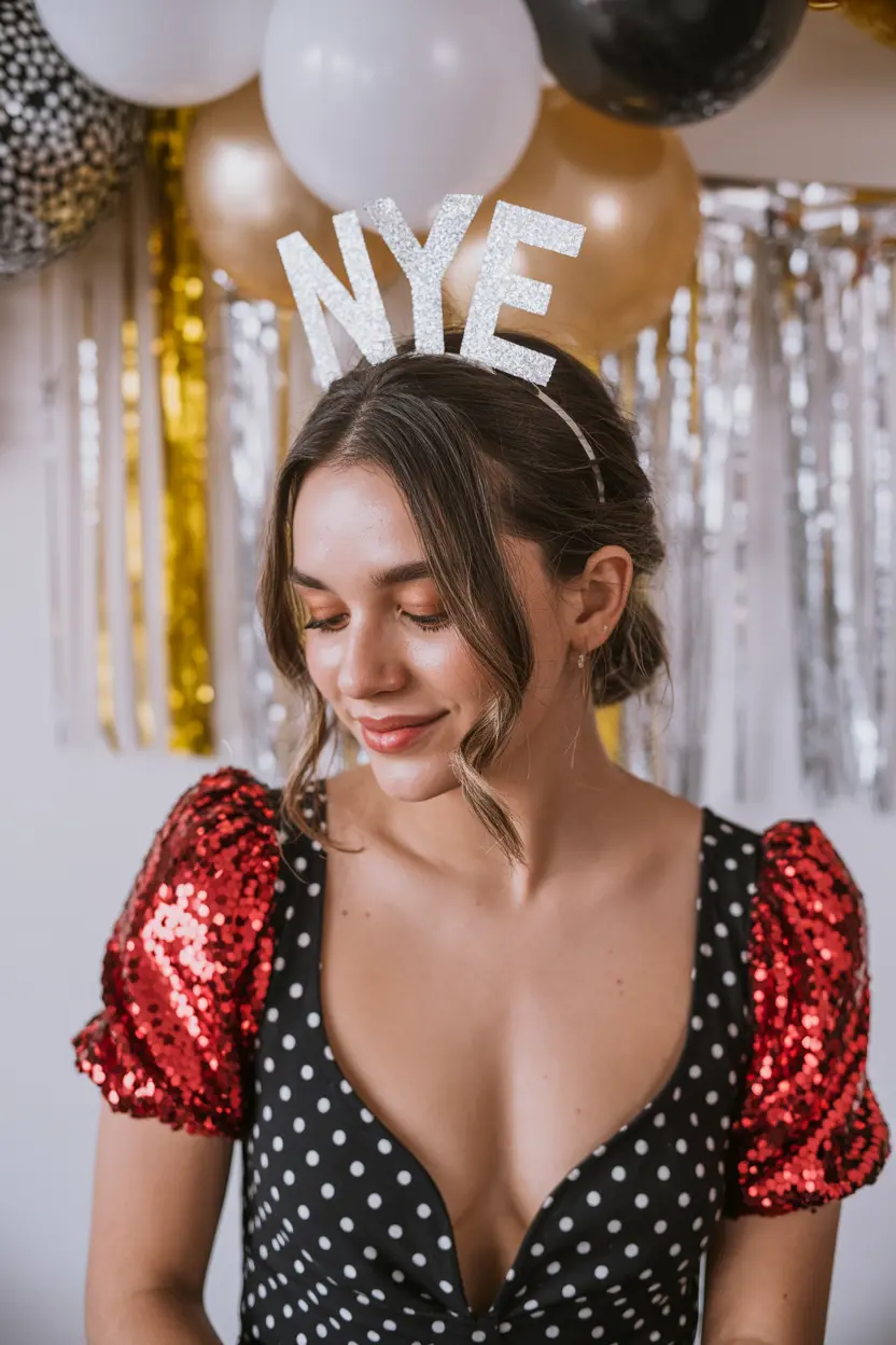 10.low messy bun with nye bling