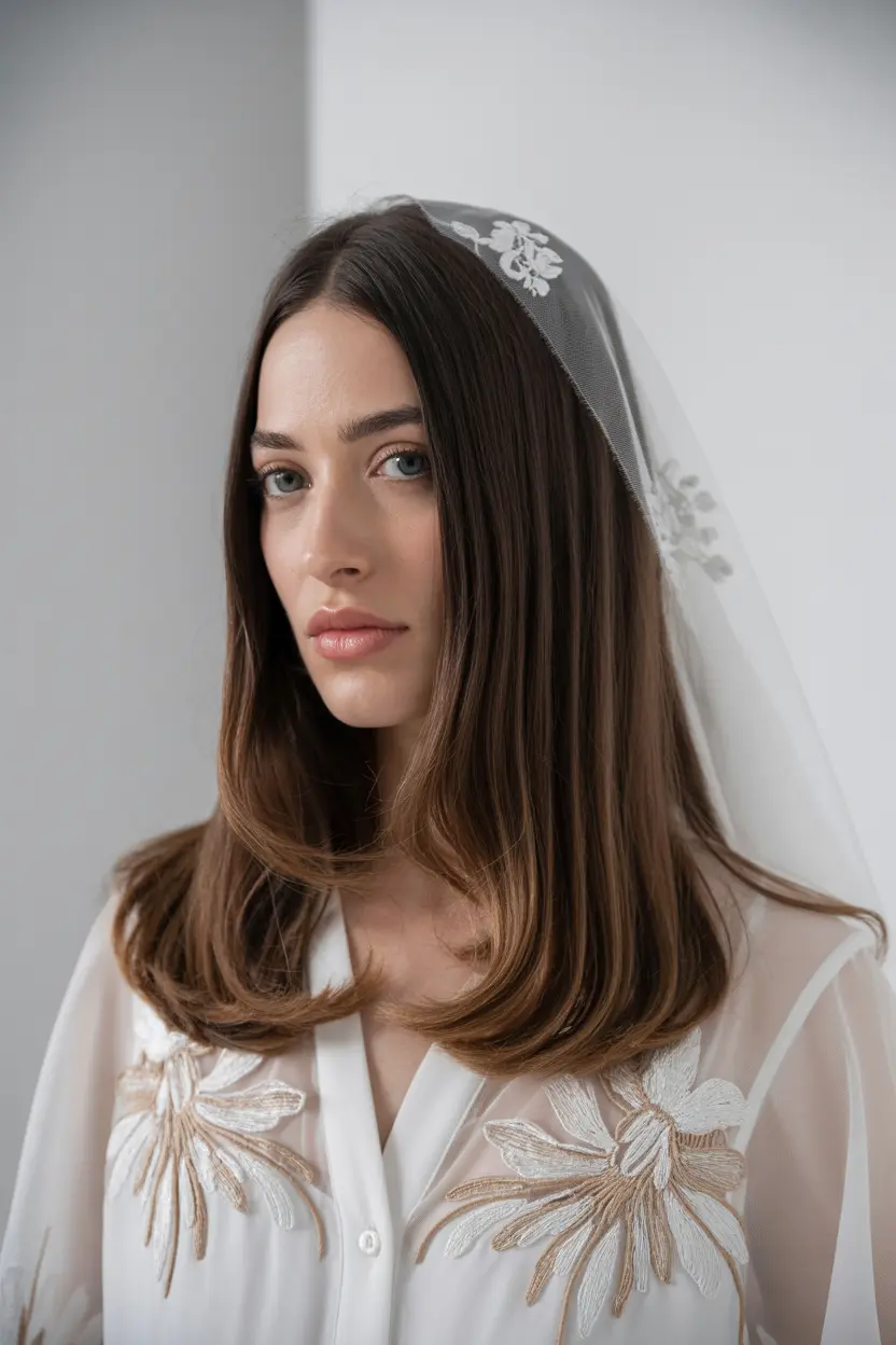 10.straight down wedding hair