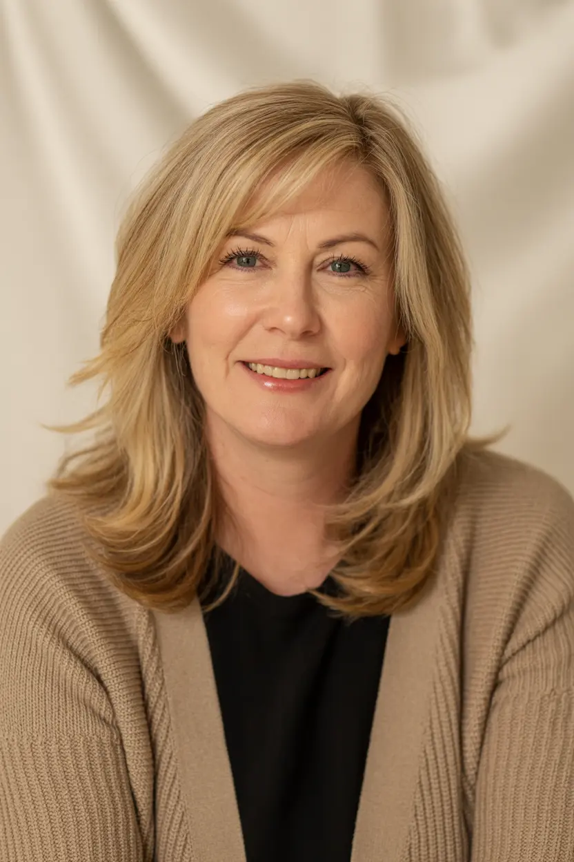 106.polished lob with face framing layers