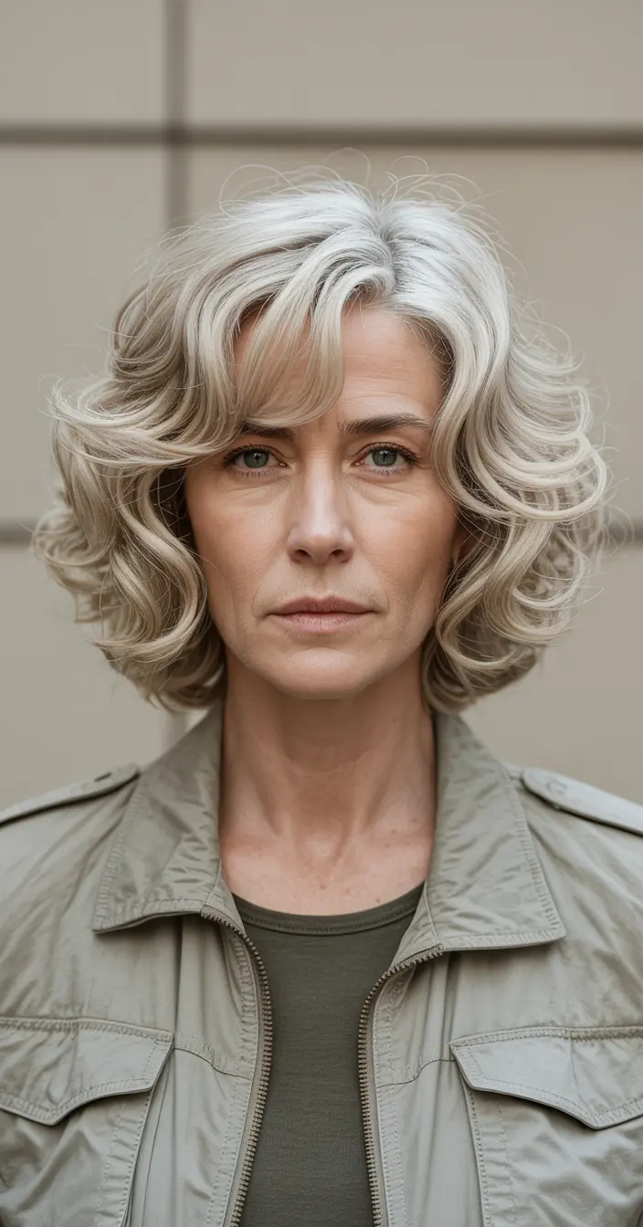 107.voluminous platinum curls