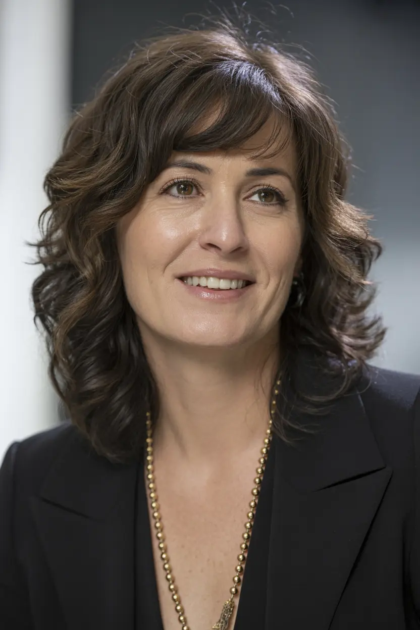 11.dark brunette collarbone length hair with fringe