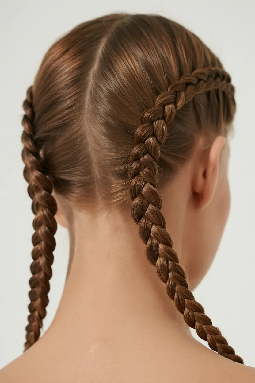 11.micro french braid pigtails