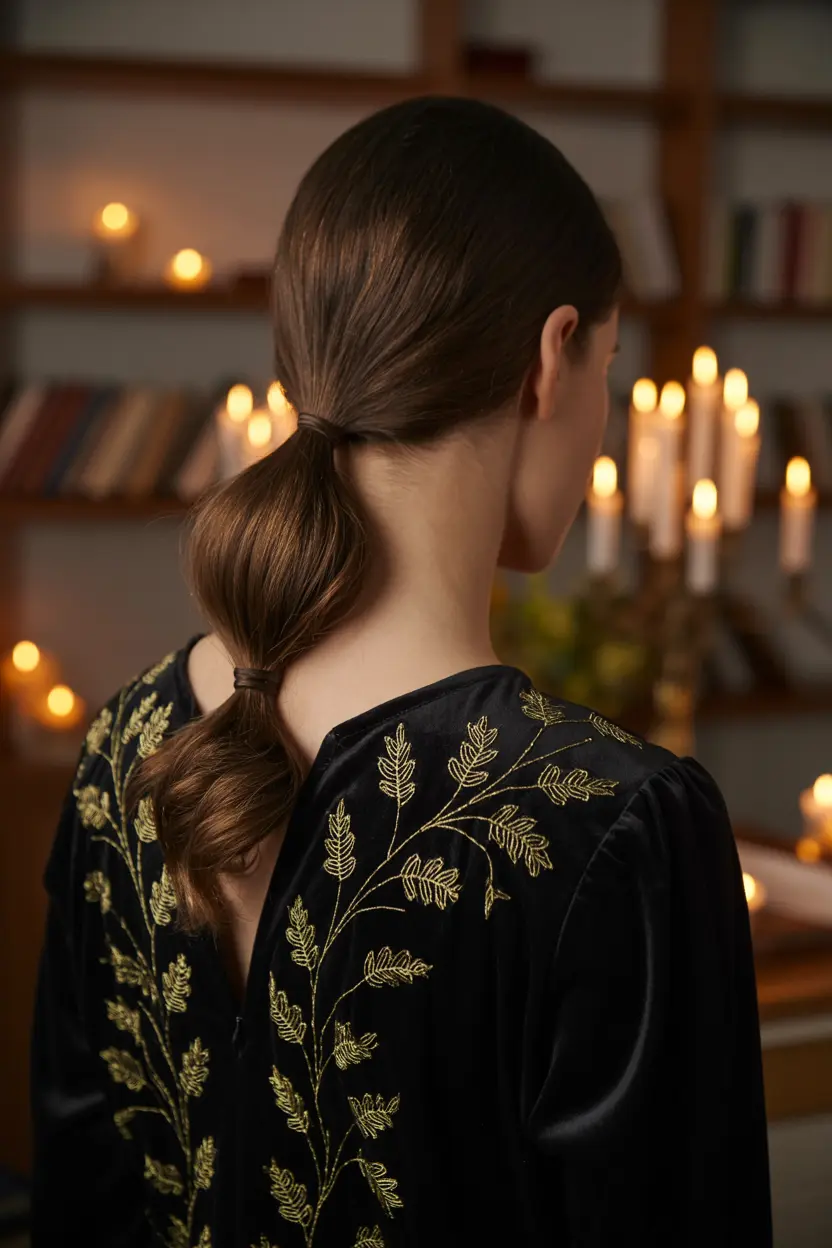 11.polished low ponytail