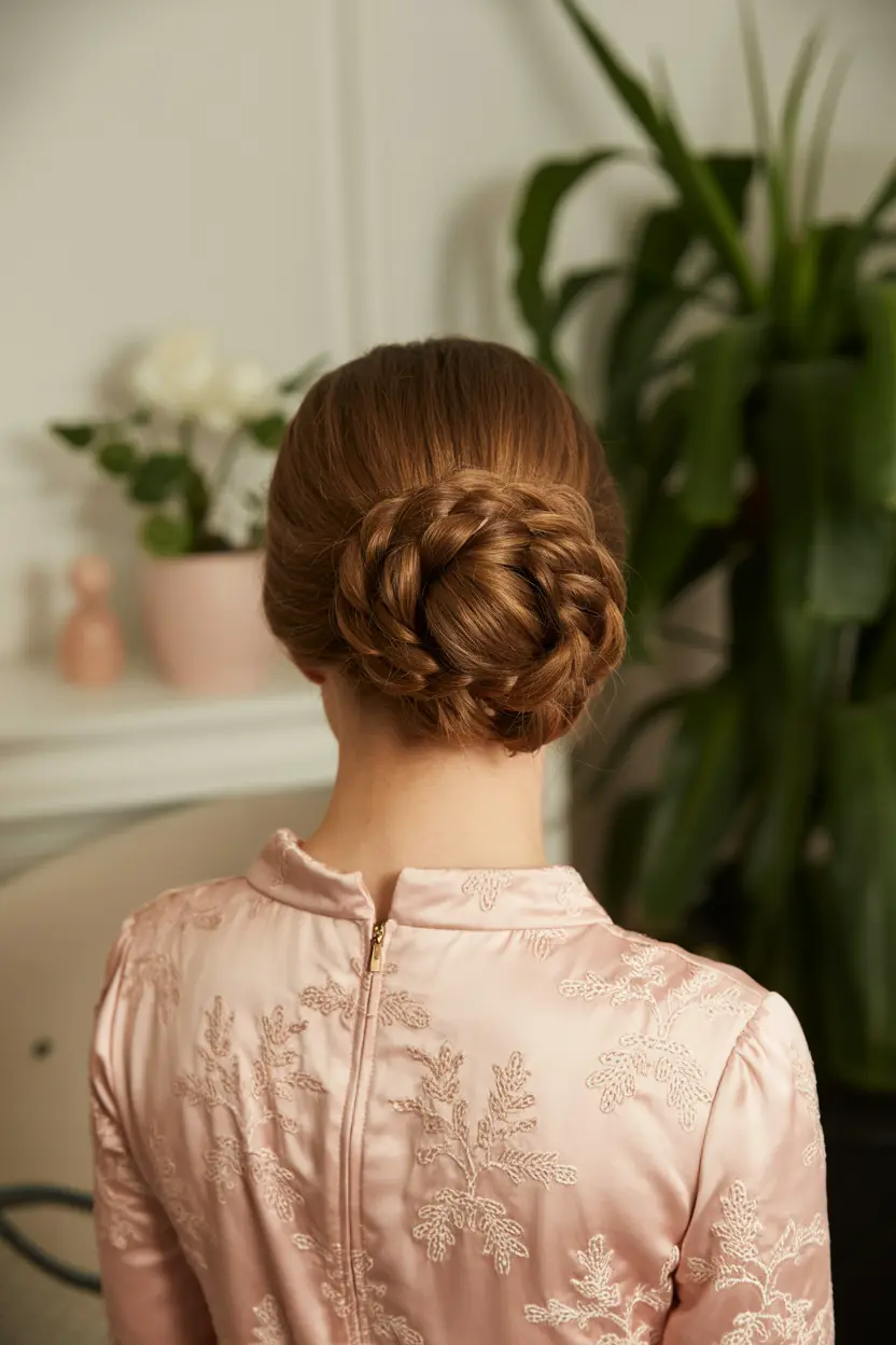 11.twisted low bun style