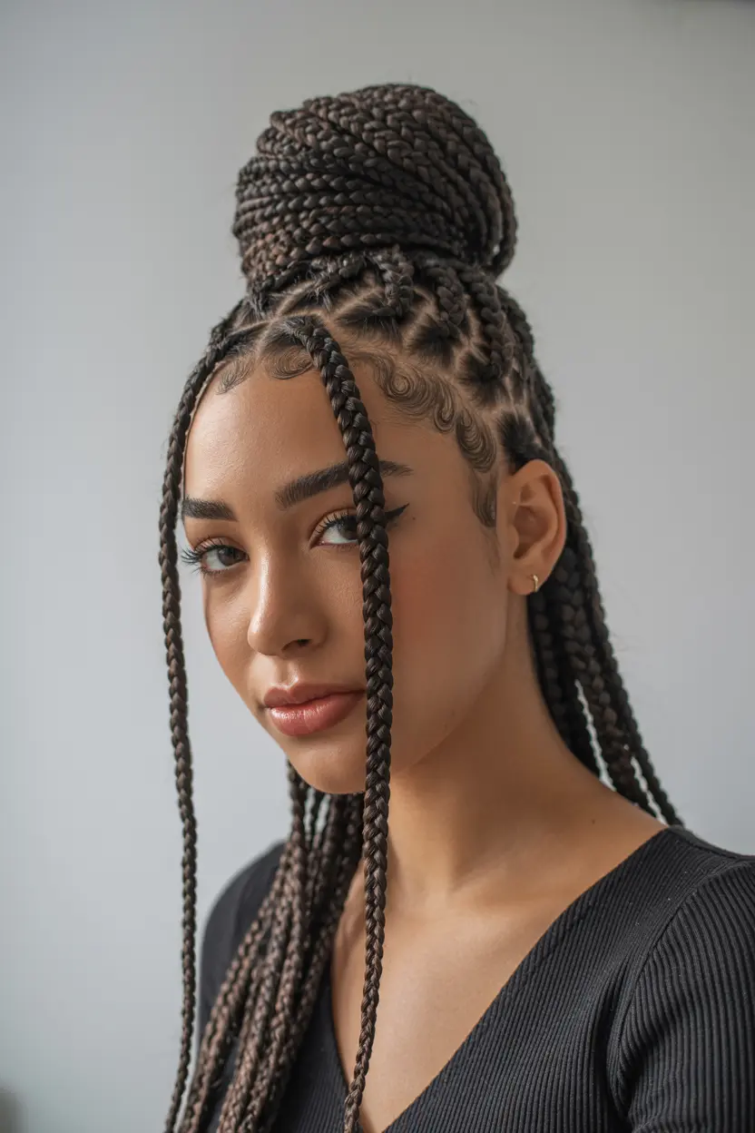 12.braided updo with tendrils