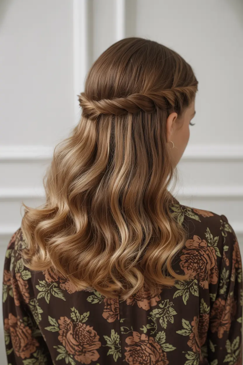 12.vintage wave half up
