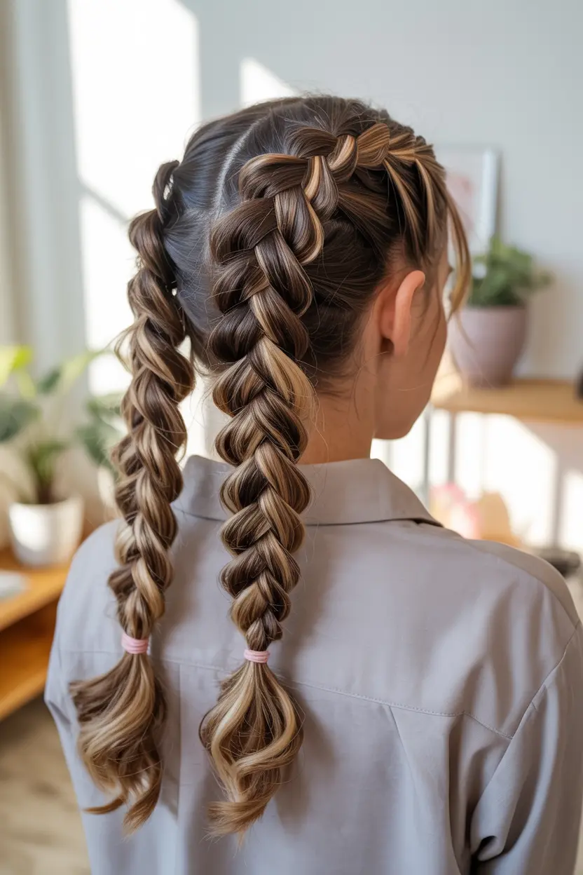 13.half up pigtails with