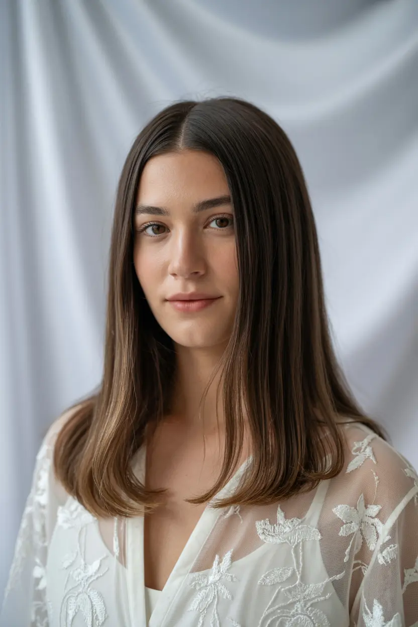 14.sleek straight hair down