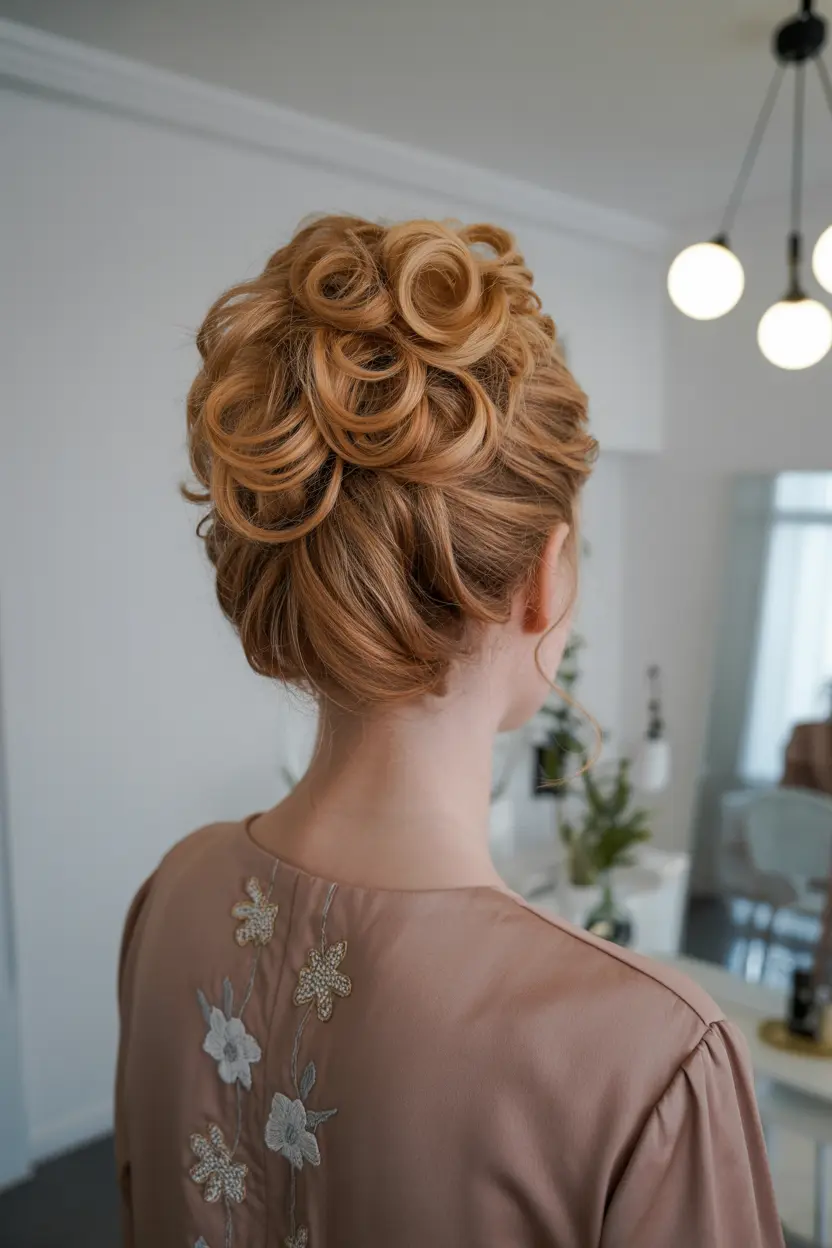 15.curly high bun