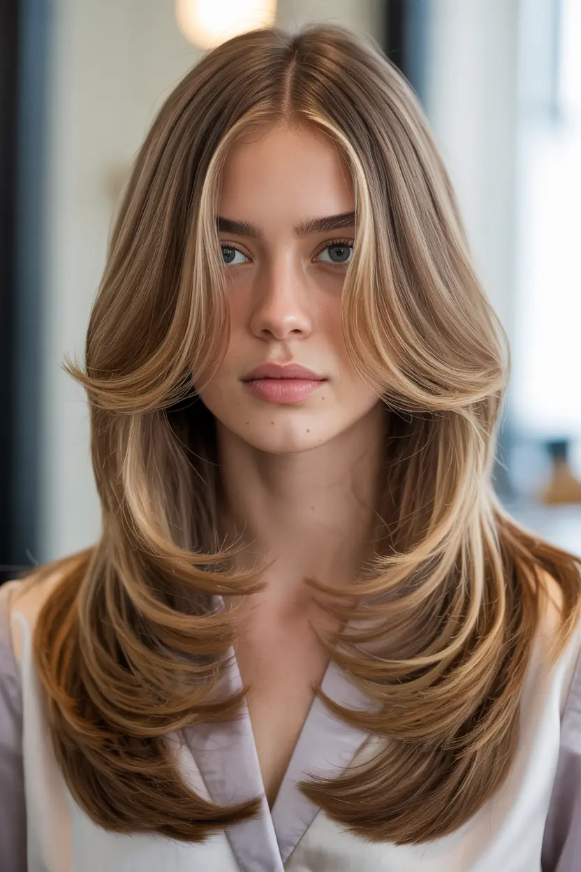 15.long layers with butterfly haircut