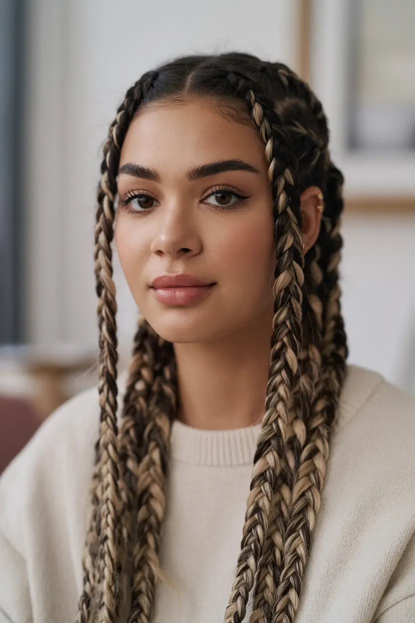 15.protective french braid pigtails