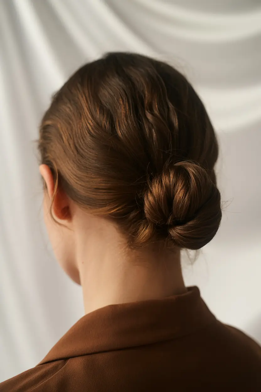 15.slicked back low bun