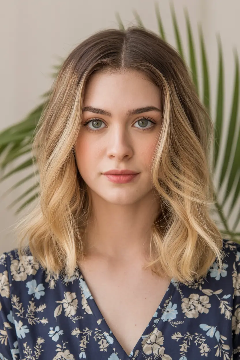 16.middle parted curled waves