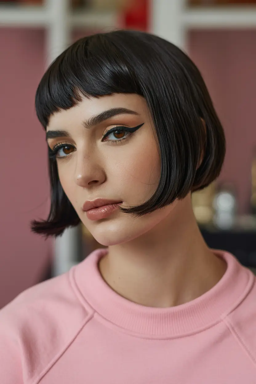18.sleek black butterfly haircut