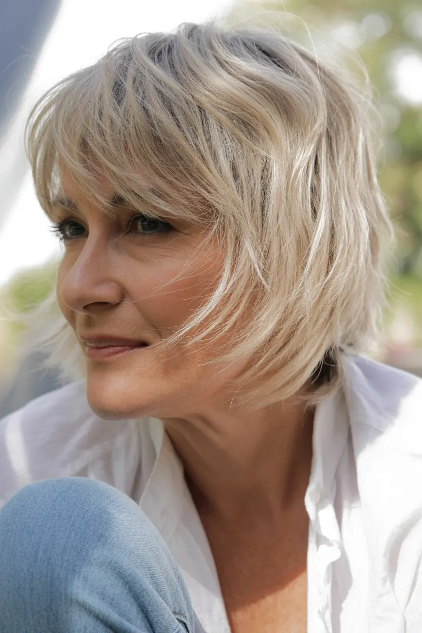 2. tousled layered bob