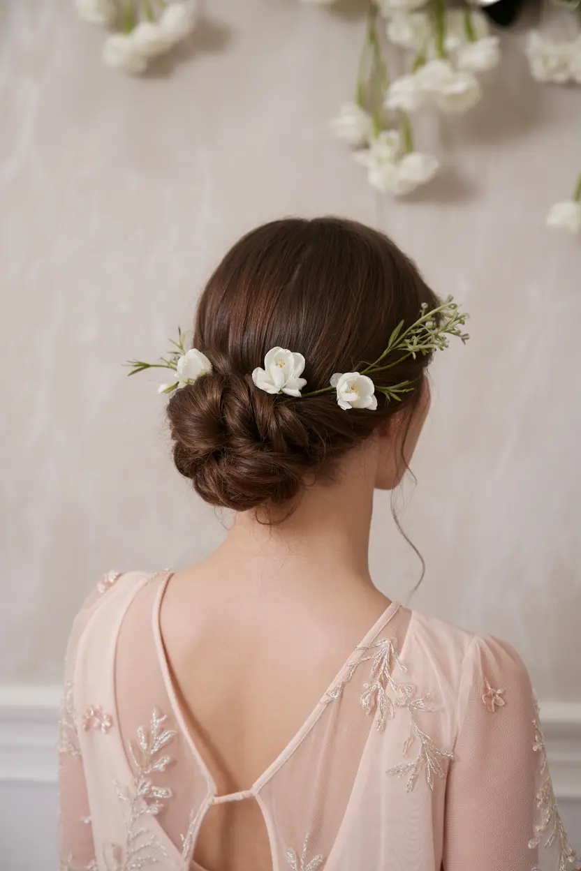 2.sleek low chignon