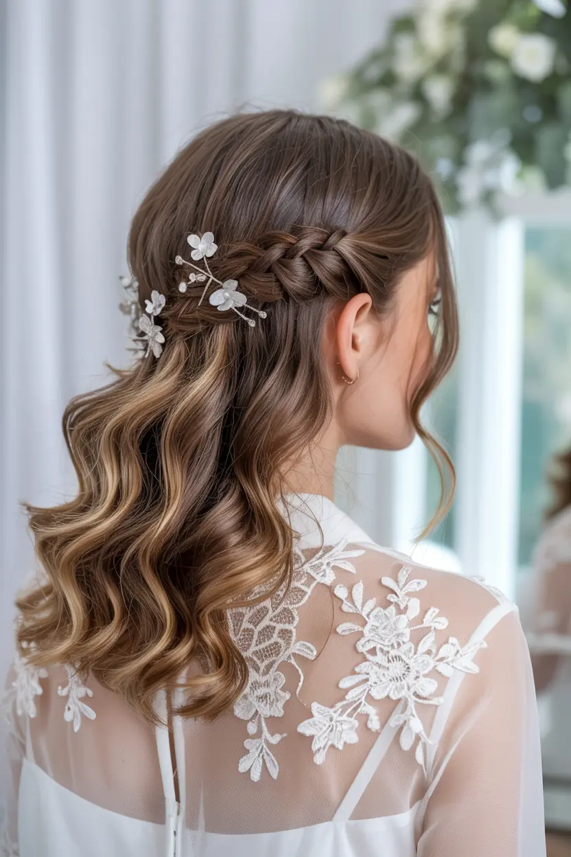 2.soft wave wedding hair down