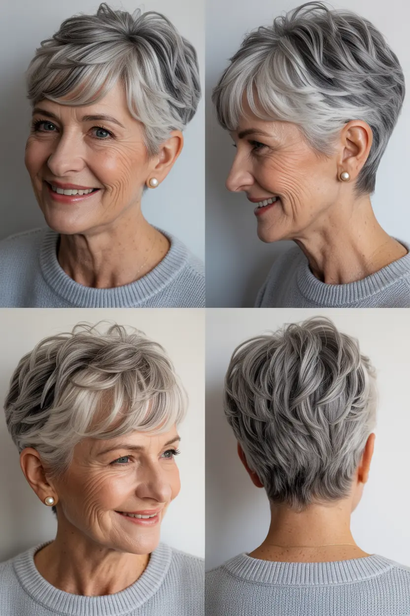 20.sweet silver pixie with sideburns