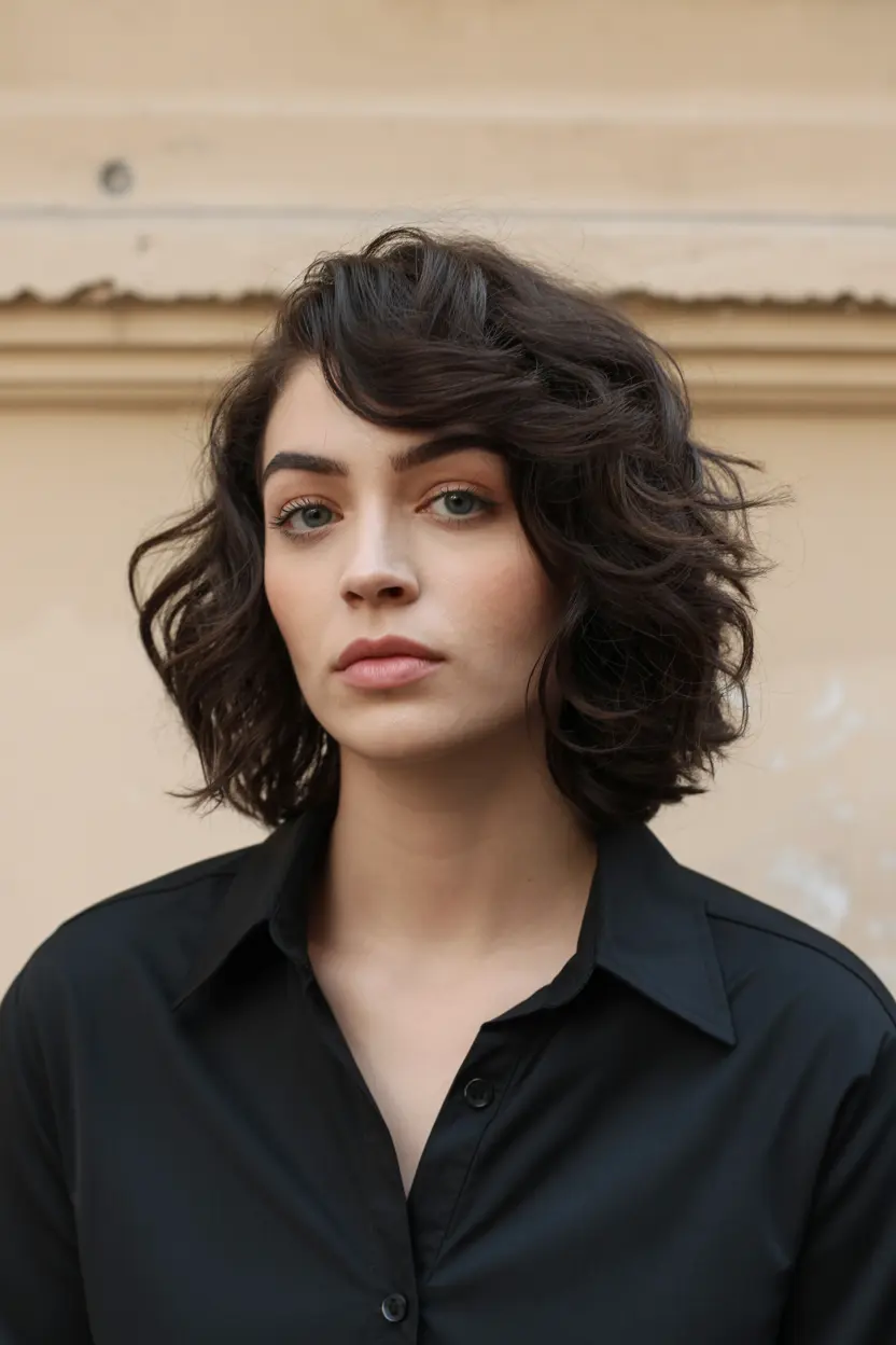 21.inverted bob for black wavy hair