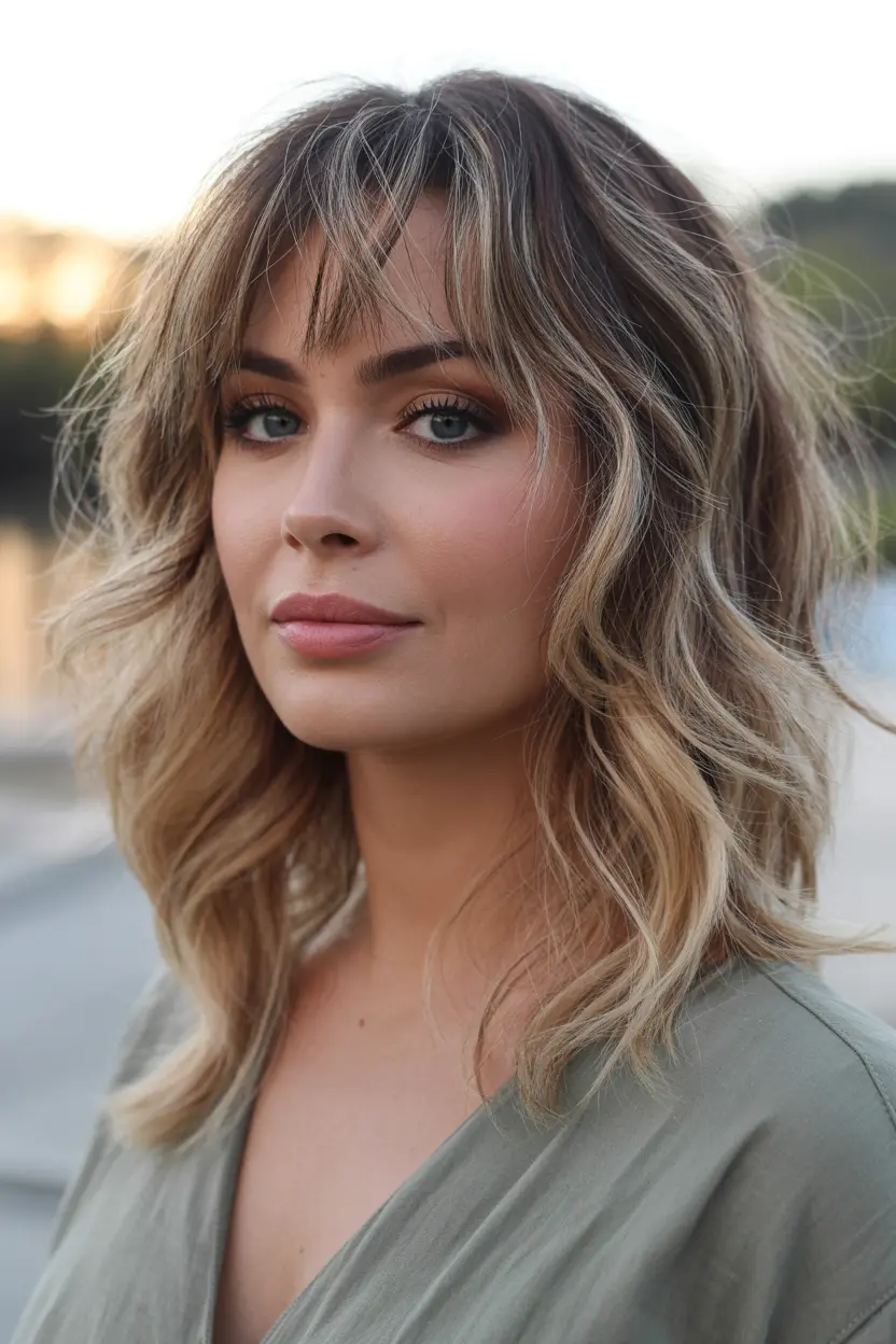 24.fun beach waves with choppy bangs
