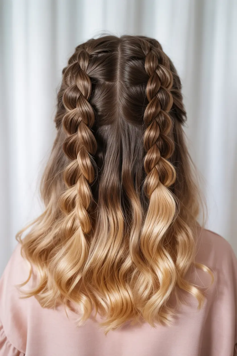 24.medium length half up braids
