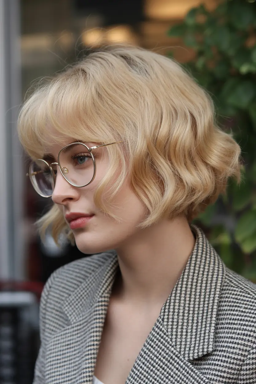 24.nape length blonde curly bob