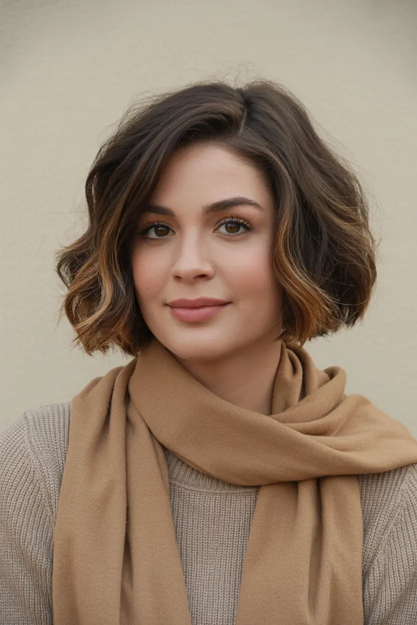 24.wavy lob with side bangs