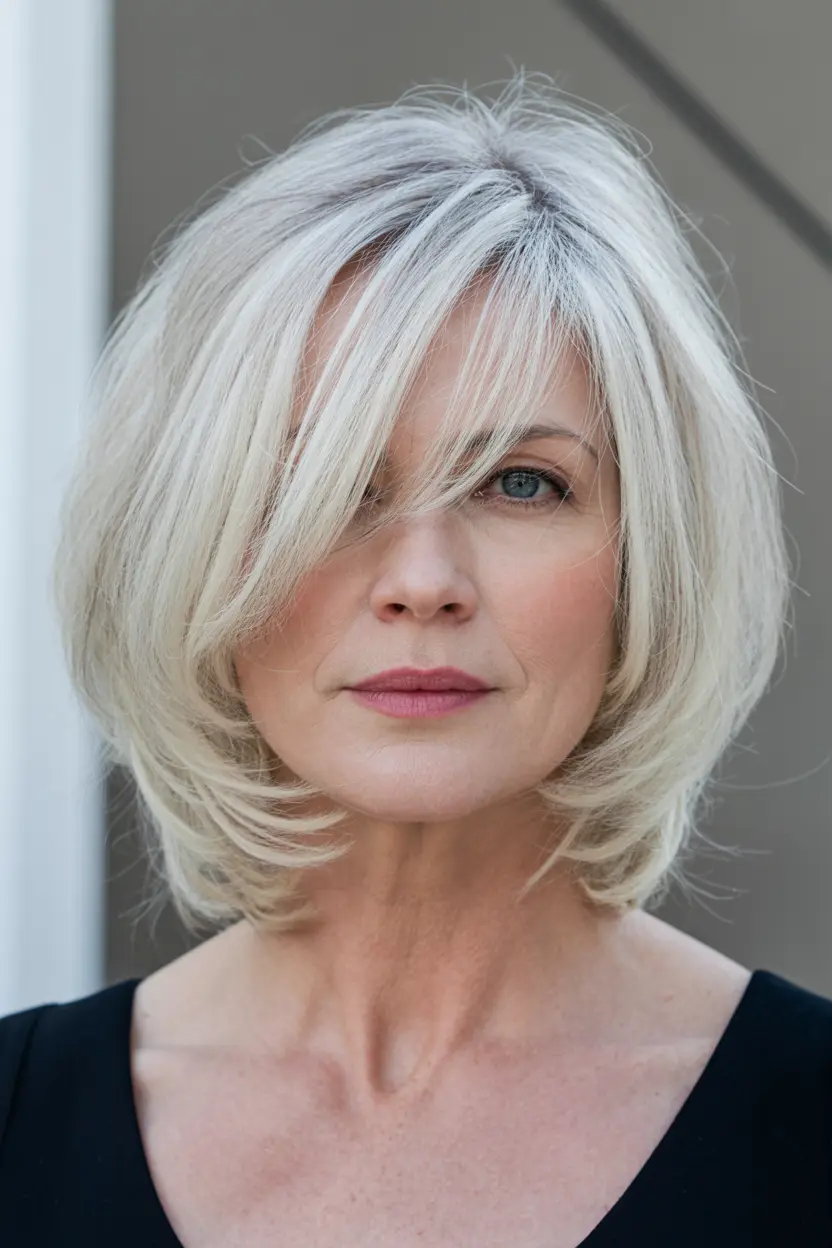 25.blonde bob with side part