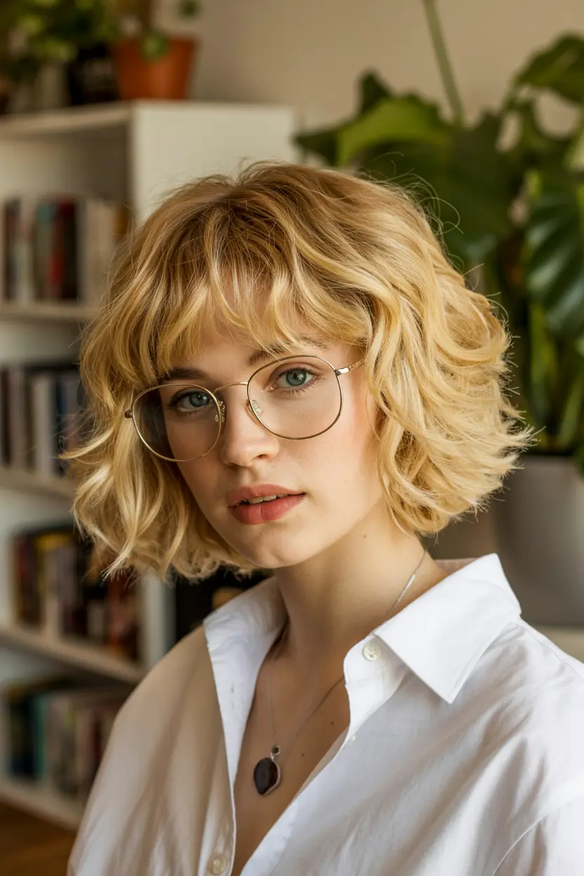 25.short bob with long edgy layers