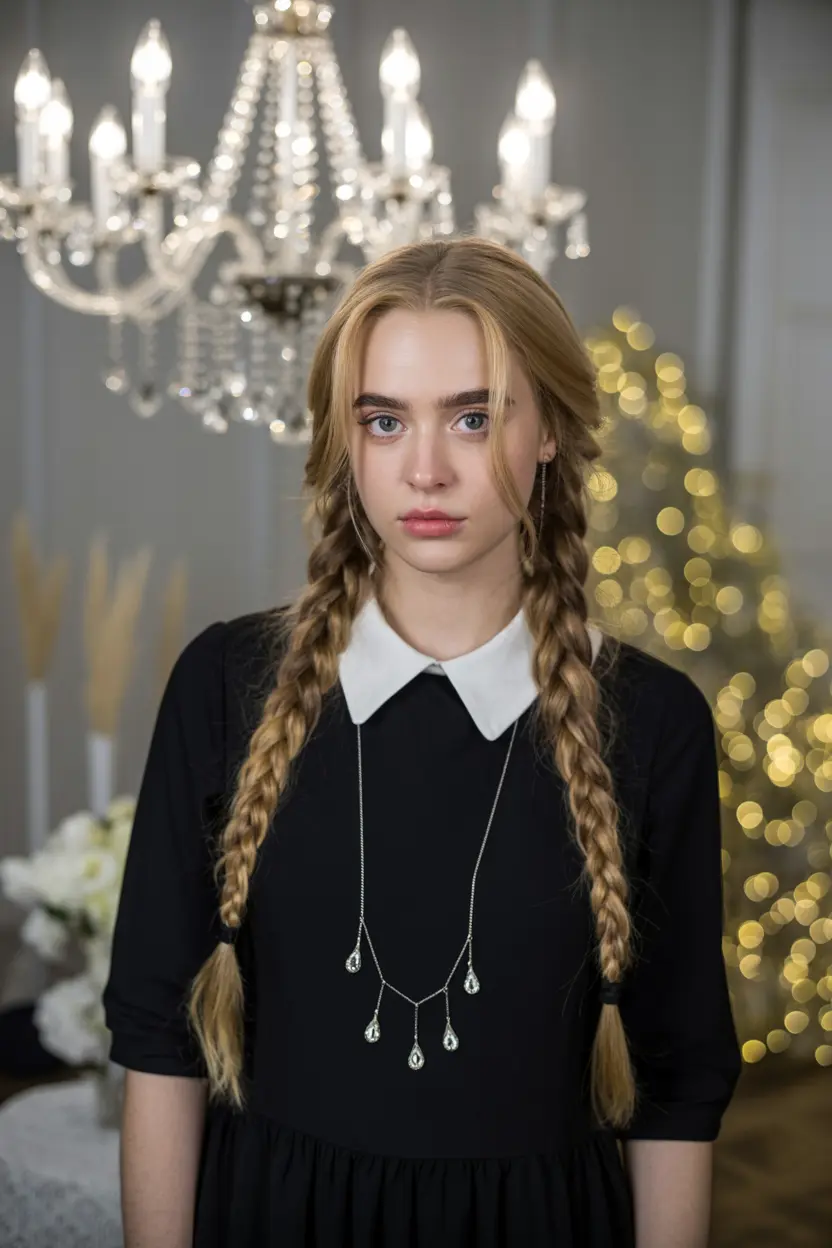 28.double plaits with full bangs