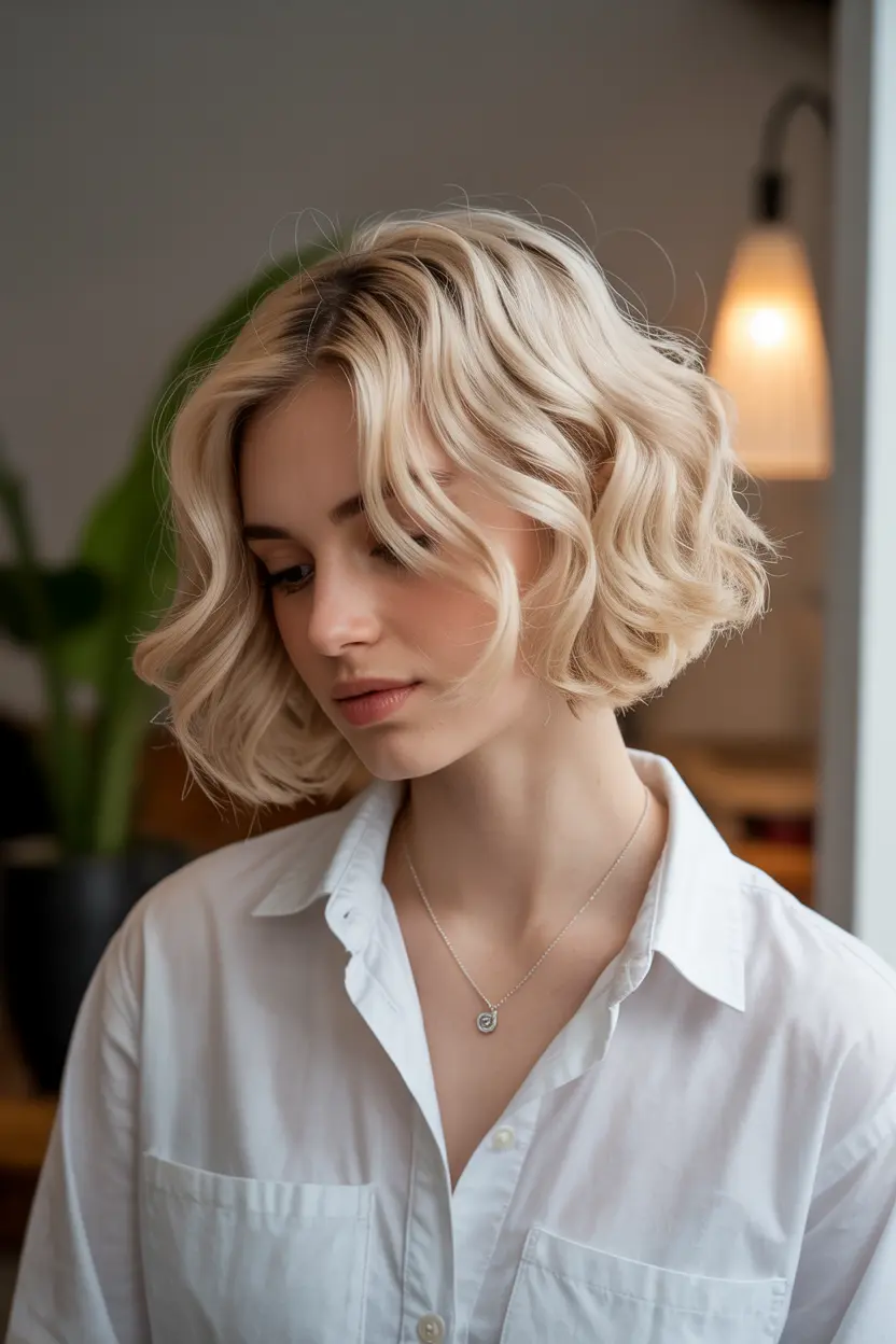 28.short inverted curly bob