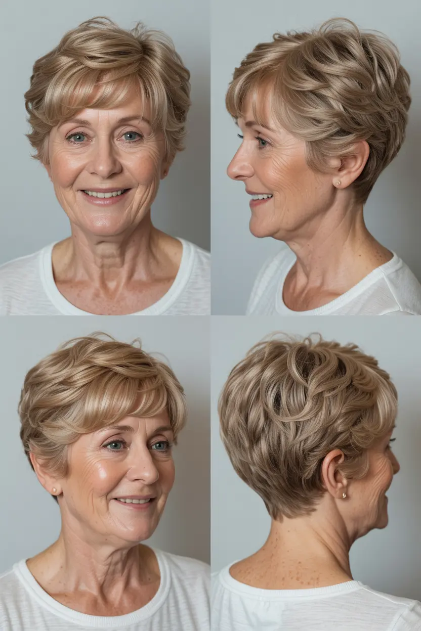 28.simple pixie haircuts for woman over 50