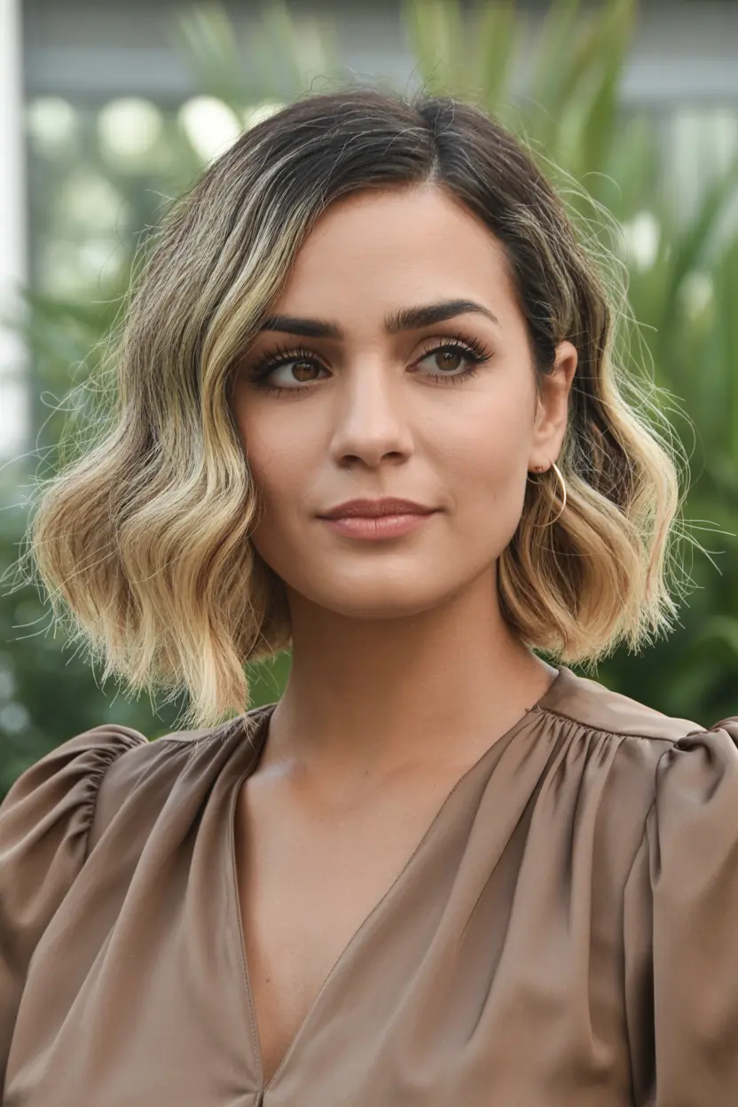 29.natural wavy hair with deep side part