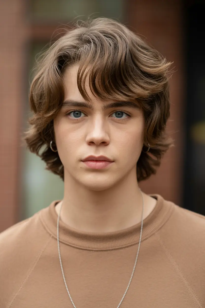 31.scrunched curly brunette bob hairstyle