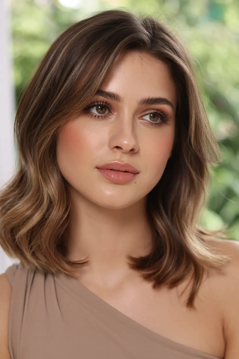 32.brunette glam for thick wavy hair
