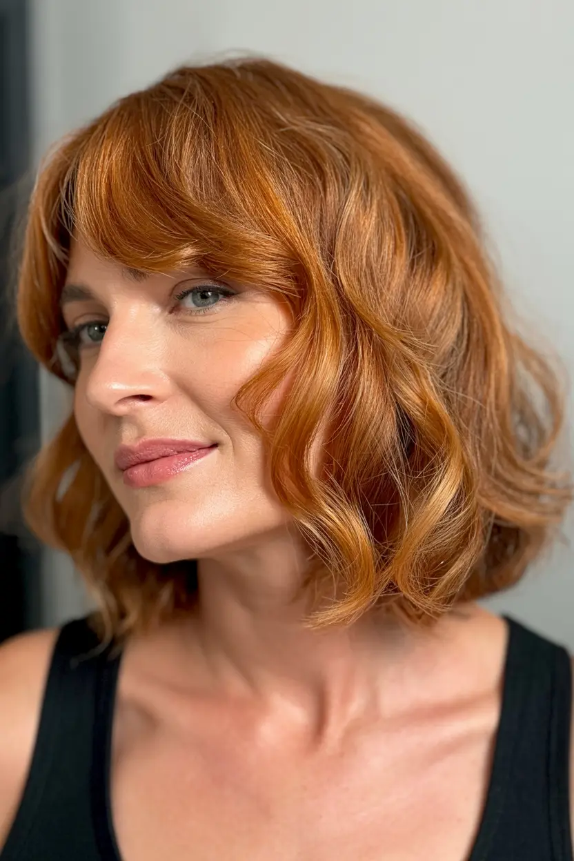 32.copper wavy bob