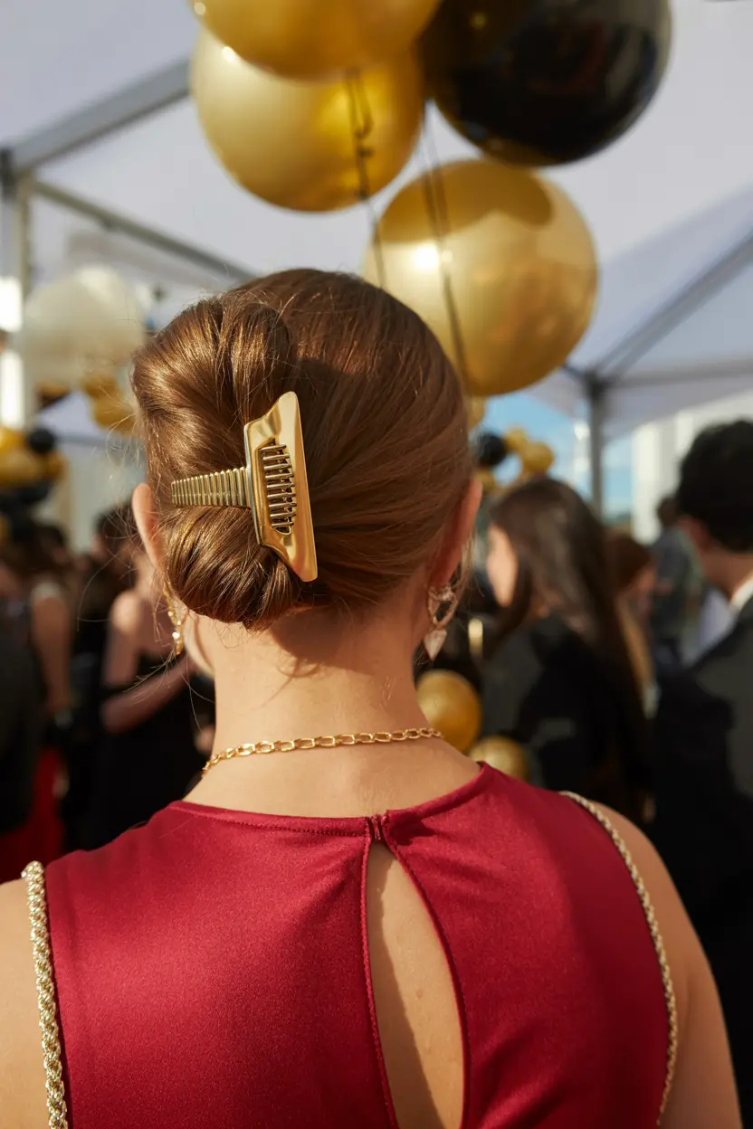 32.fancy claw clip updo