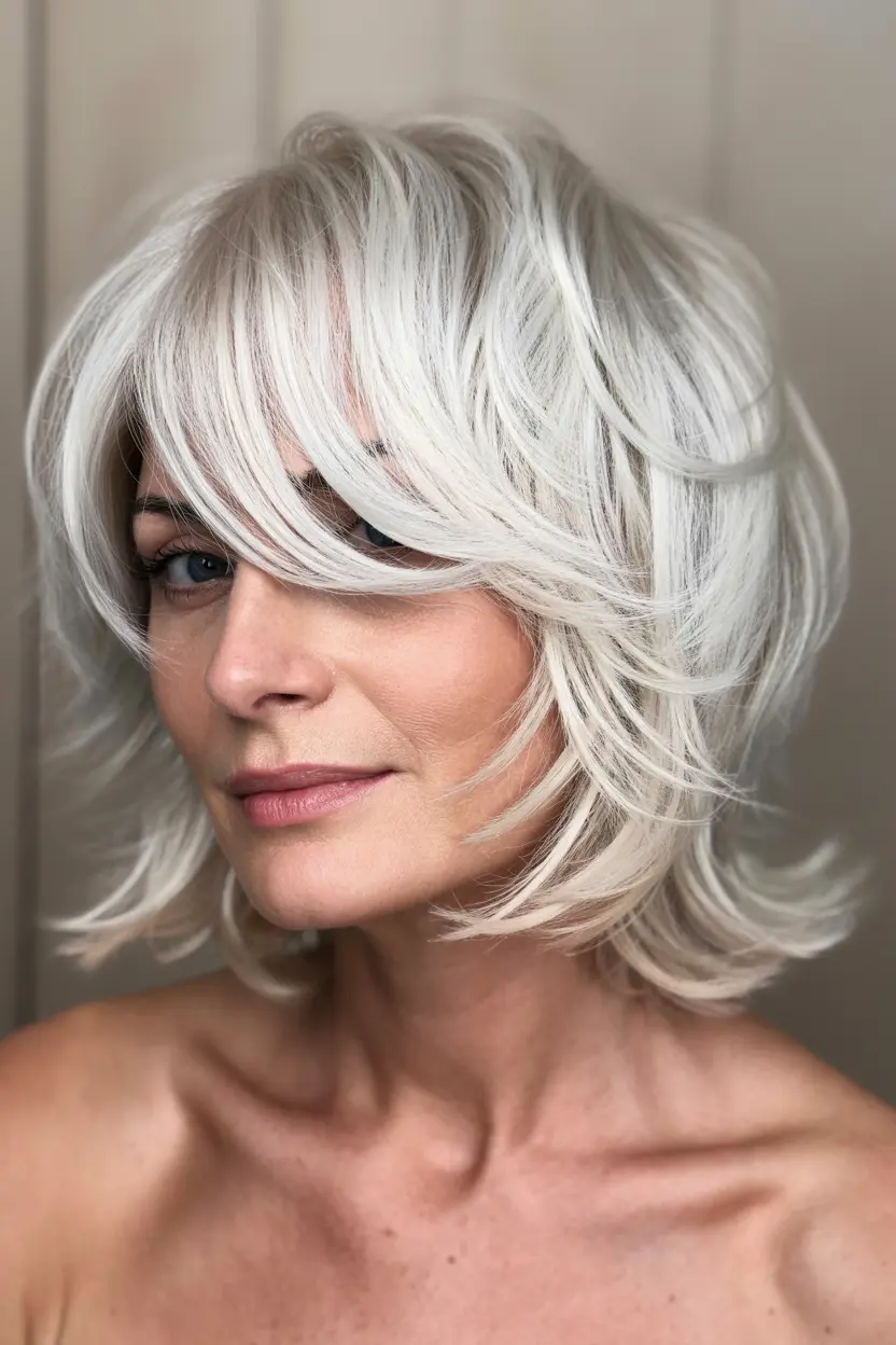 33.short angled layered bob